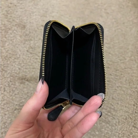 Coach Dark Brown Wallet with Red Floral Accents - Picture 3 of 3